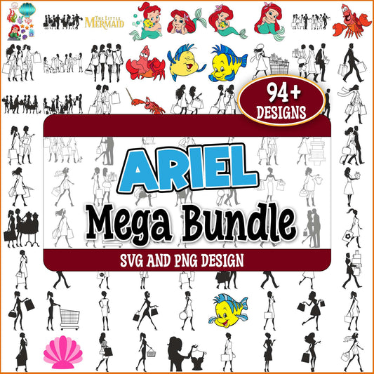 Ariel x barbie svg bundle