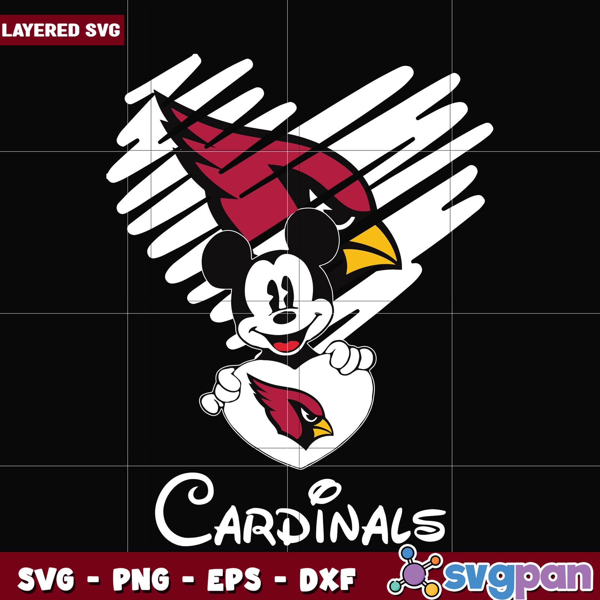Arizona Cardinals heart design svg, nfl svg, national football league svg