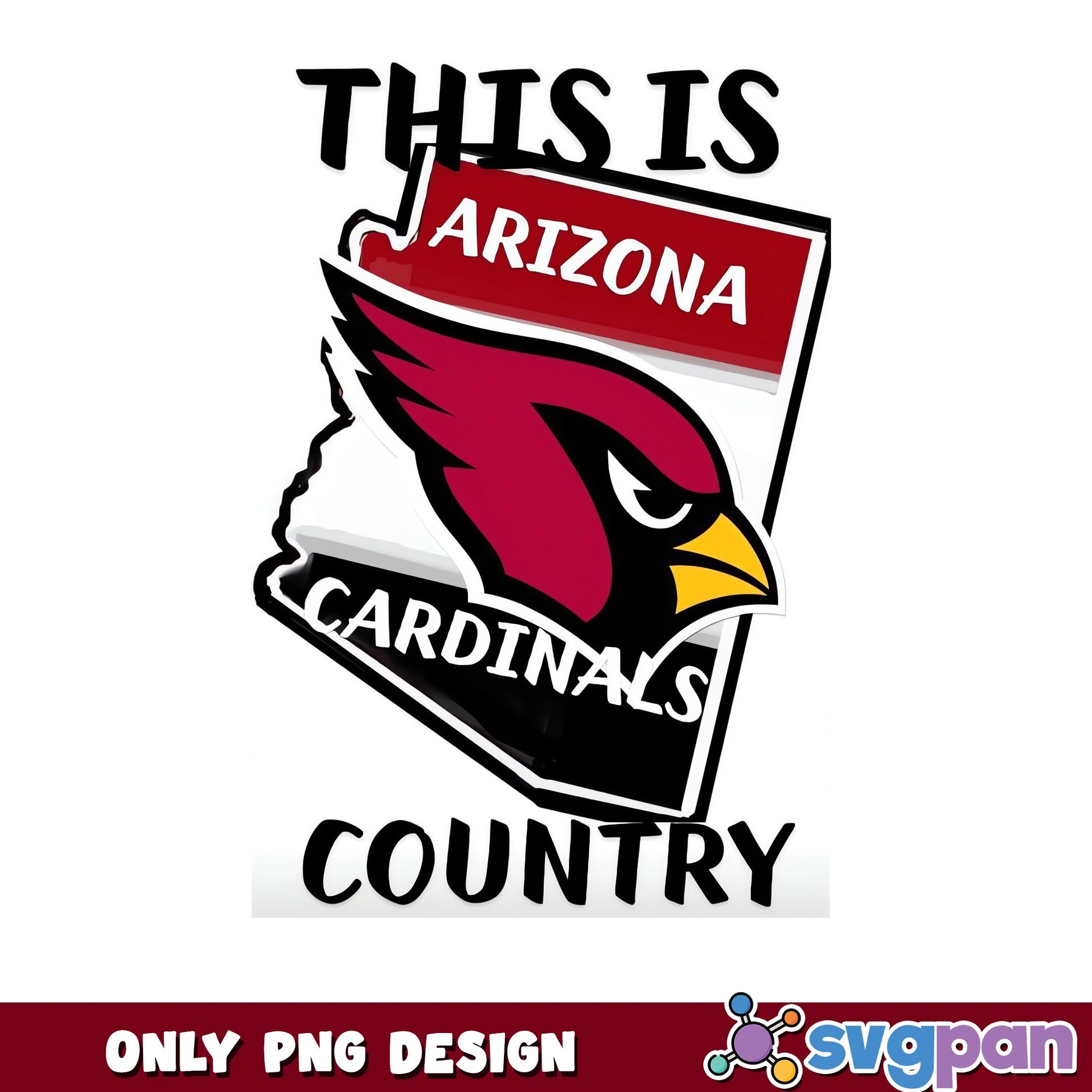 Arizona Cardinals Country PNG, NFL Football Team, Sports Fan PNG