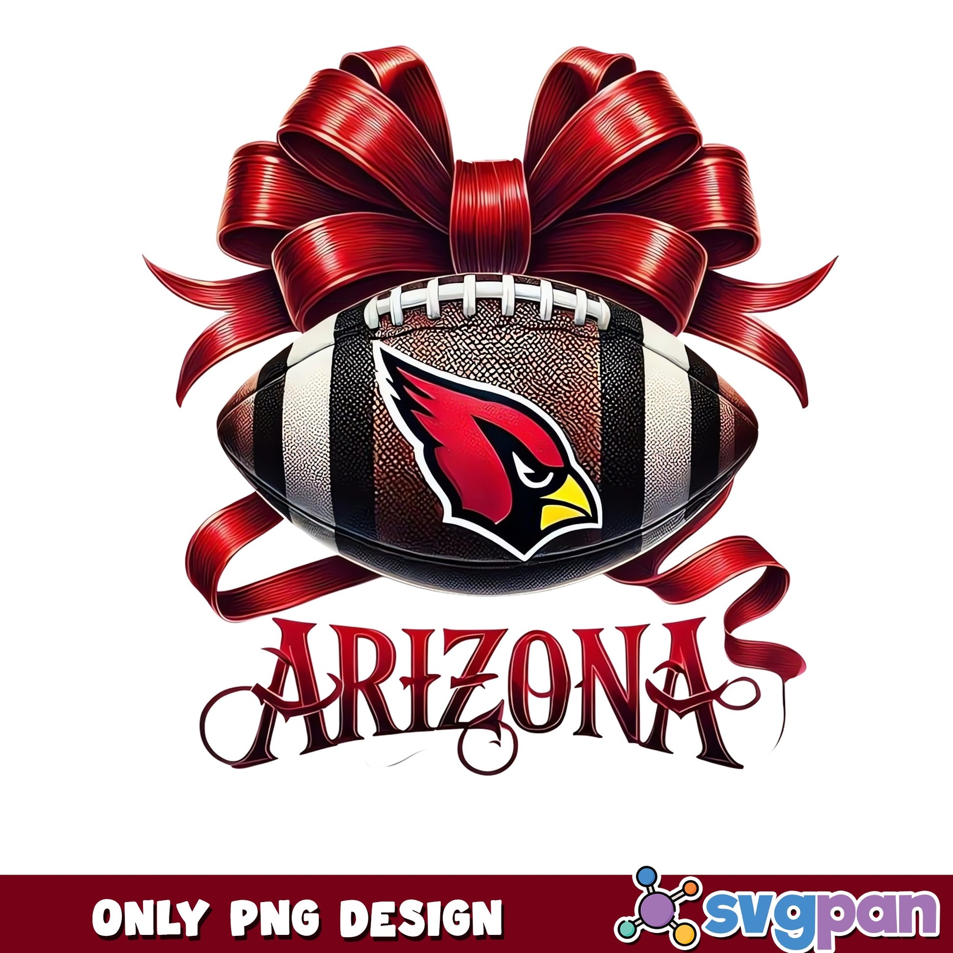 Arizona Cardinals Football Bow PNG, NFL Team PNG, Cardinals PNG
