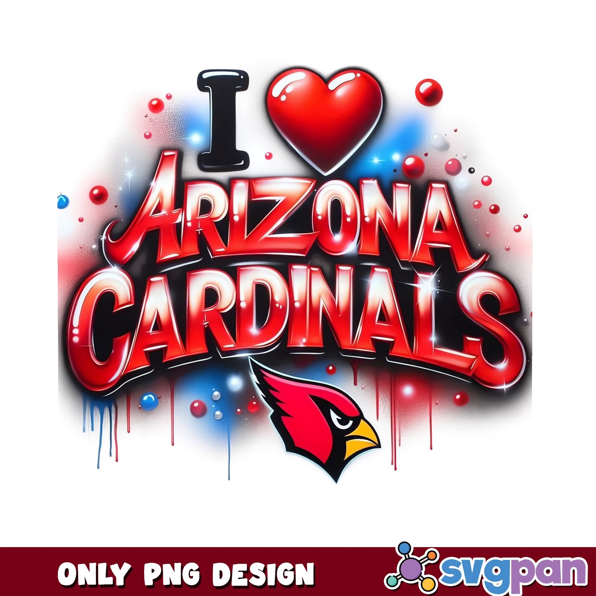 Arizona Cardinals Football PNG, I Love Cardinals NFL, Sports Fan PNG