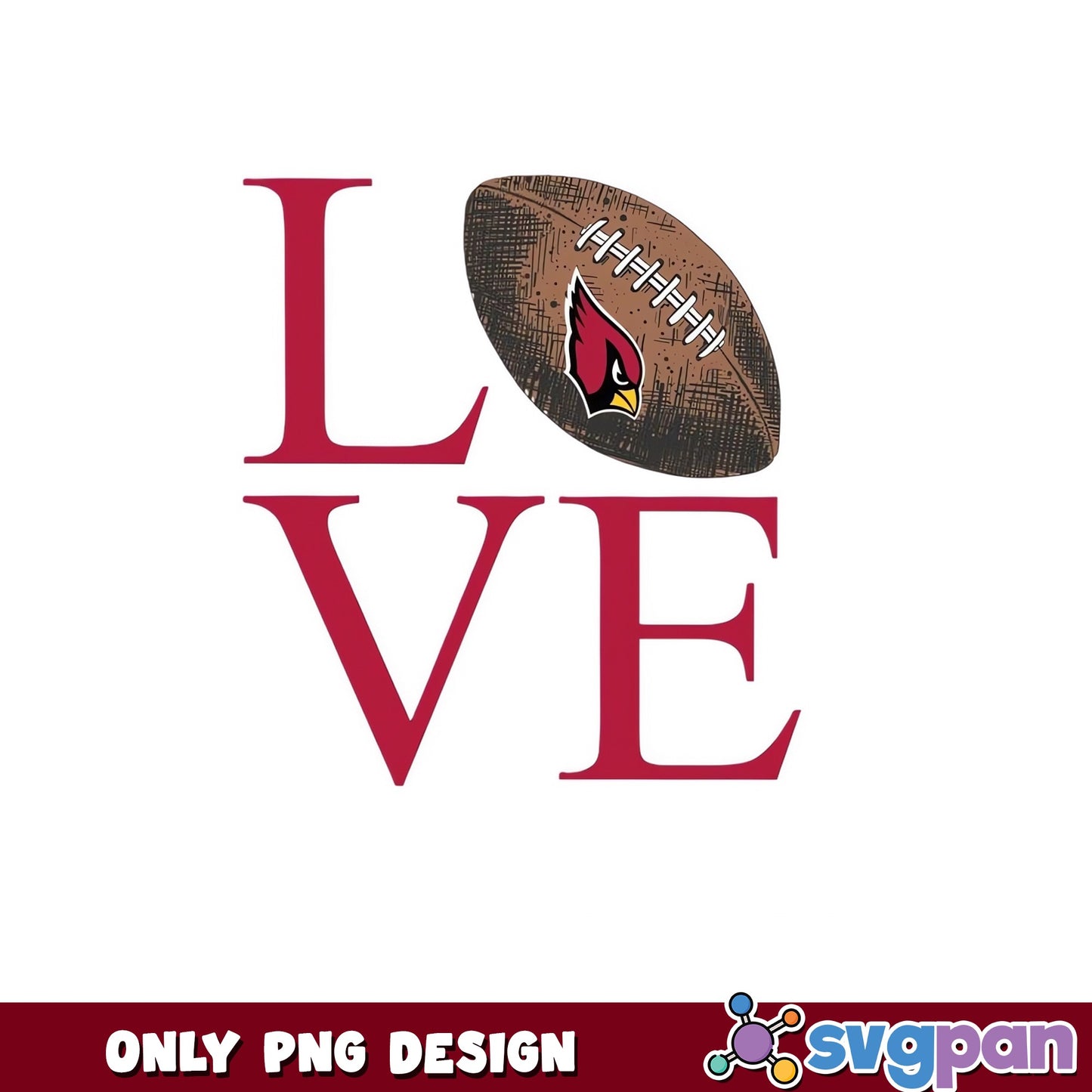 Arizona Cardinals Love Football PNG, NFL Cardinals PNG, Football Fan PNG
