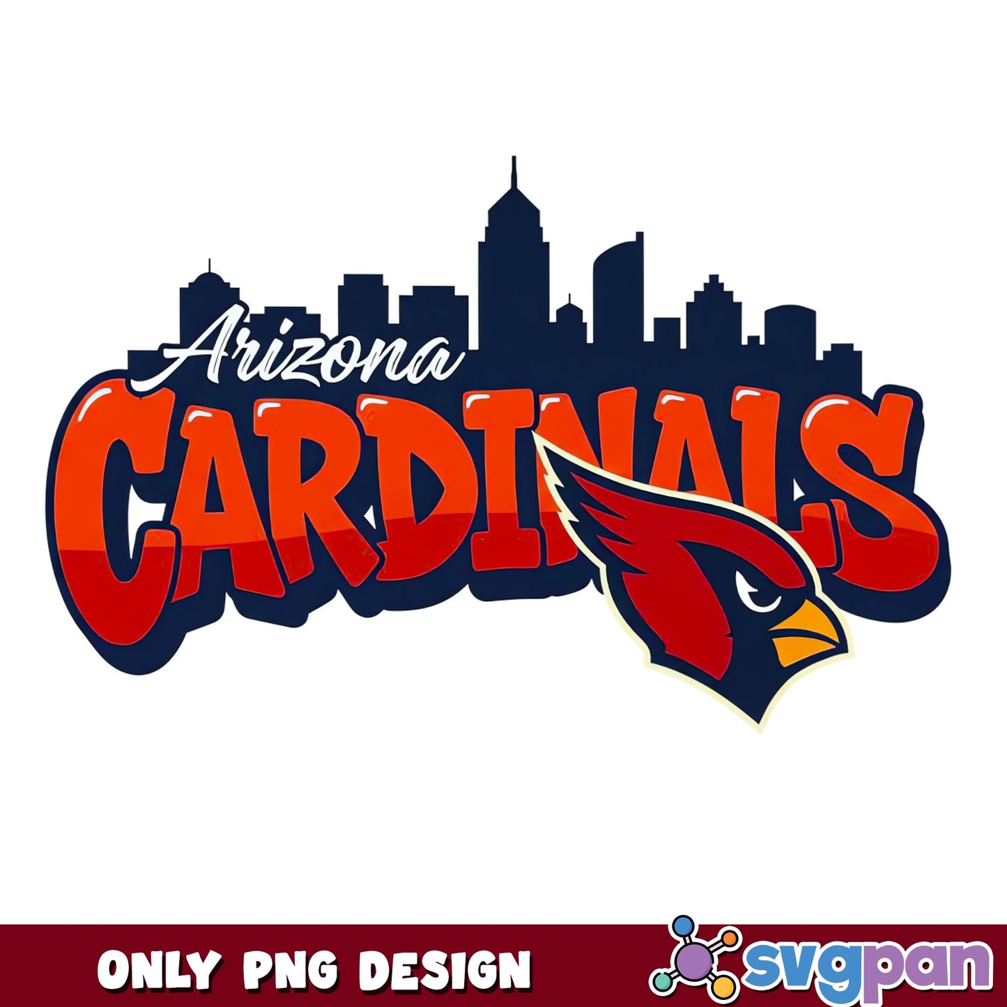 Arizona Cardinals Skyline PNG, NFL Football Team PNG, Cardinals PNG