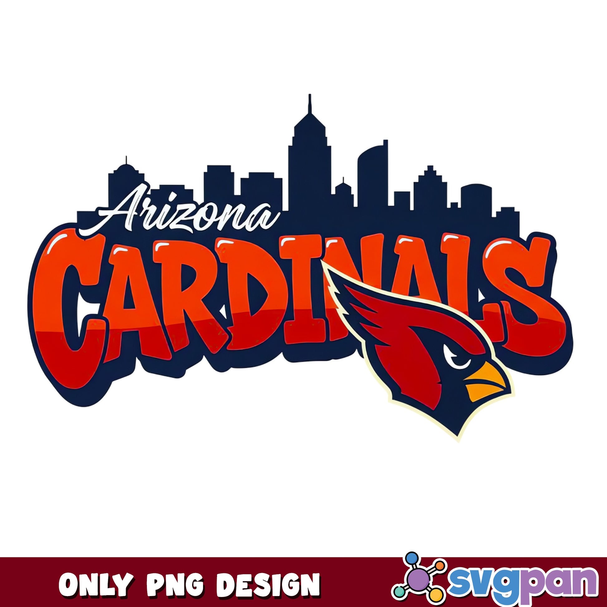 Arizona Cardinals Skyline PNG, NFL Football Team PNG, Cardinals PNG