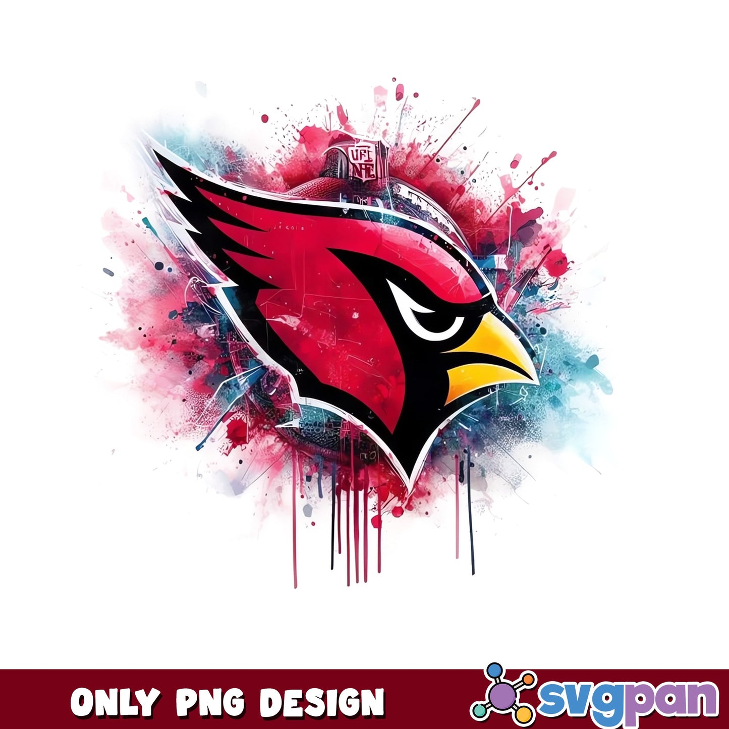 Arizona Cardinals Watercolor PNG, NFL Football Team PNG, Cardinals PNG