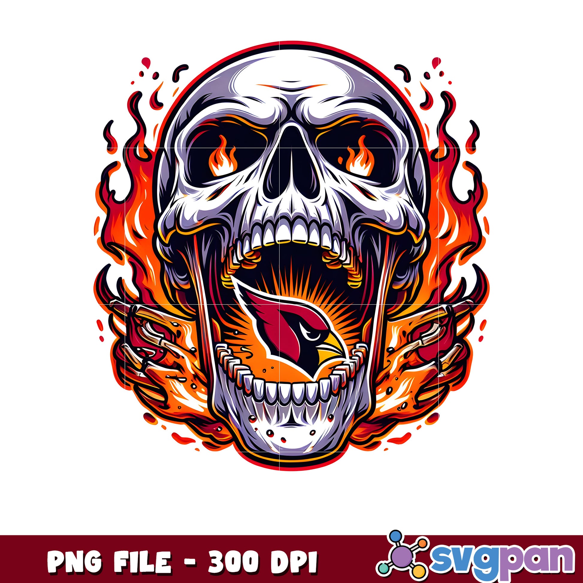 Arizona cardinals burning skull png, super bowl 2025 png, american football league png