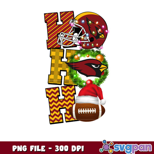 Arizona cardinals helmet hohoho png, nfl christmas games​ png, super bowl 2025