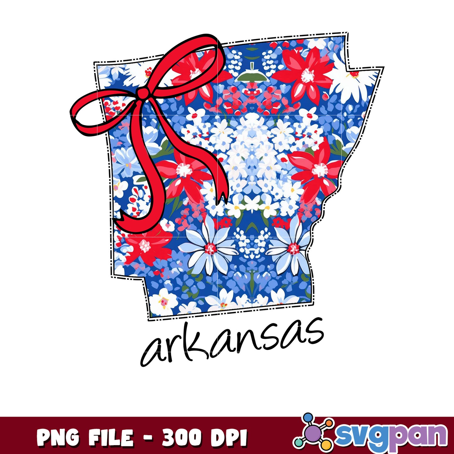 Arkansas Floral PNG Sublimation Design 300 DPI