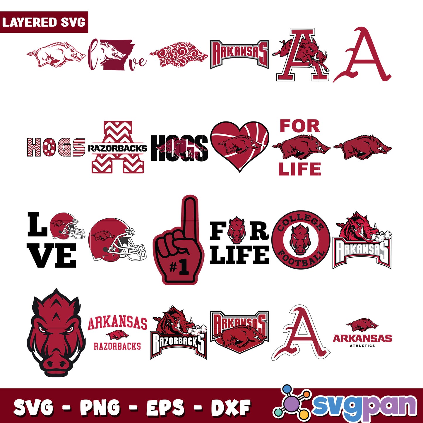 Arkansas Razorbacks SVG Bundle