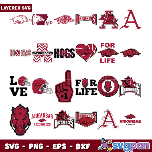 Arkansas Razorbacks SVG Bundle