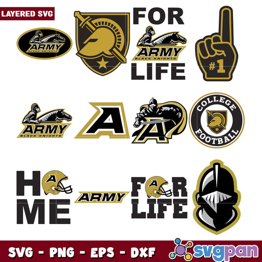 Army Black Knights SVG Bundle for Fans and Crafters