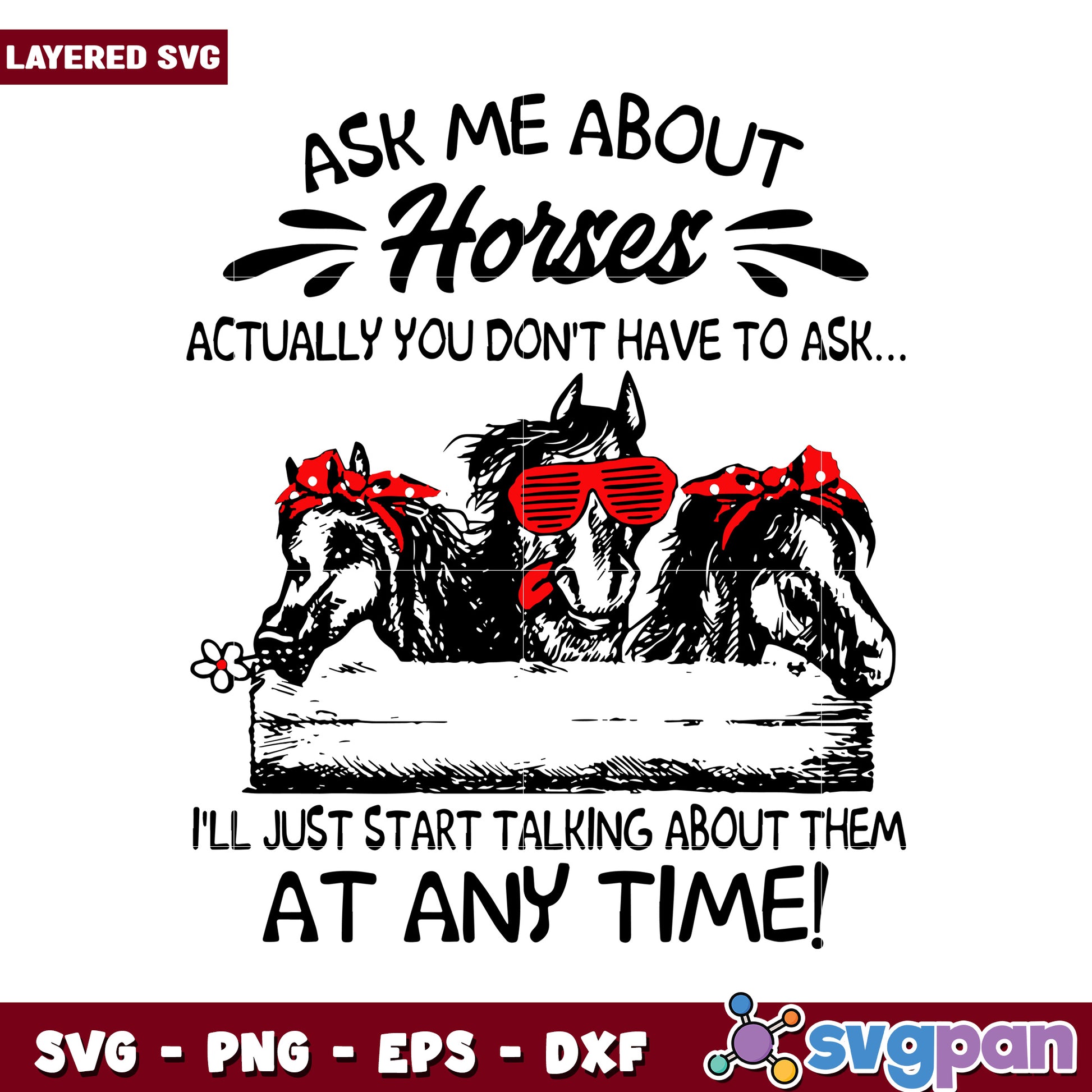 Ask Me About Horses SVG Design, Perfect for Horse Lovers Crafts