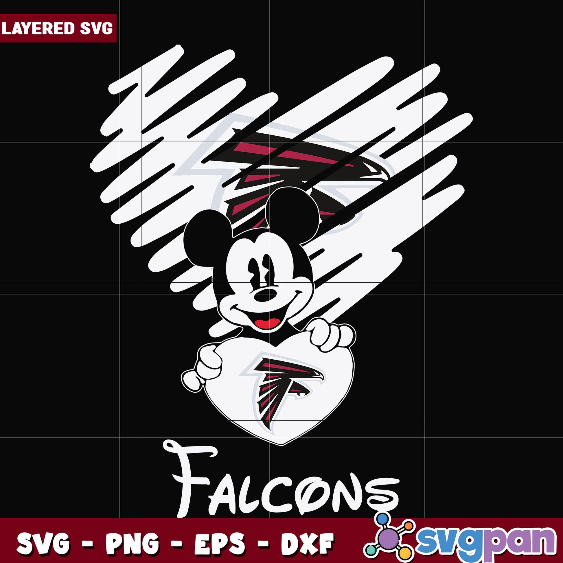 Atlanta Falcons heart svg, nfl svg, national football league svg