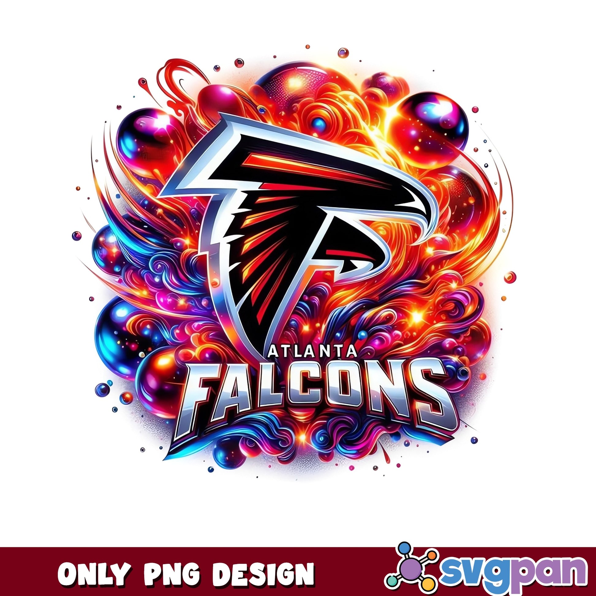 Atlanta Falcons Colorful PNG, NFL Team Logo Design, Falcons PNG