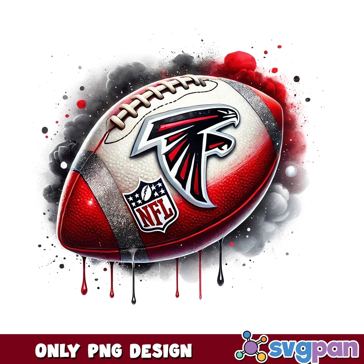 Atlanta Falcons Football PNG, NFL Falcons Drip Design, PNG