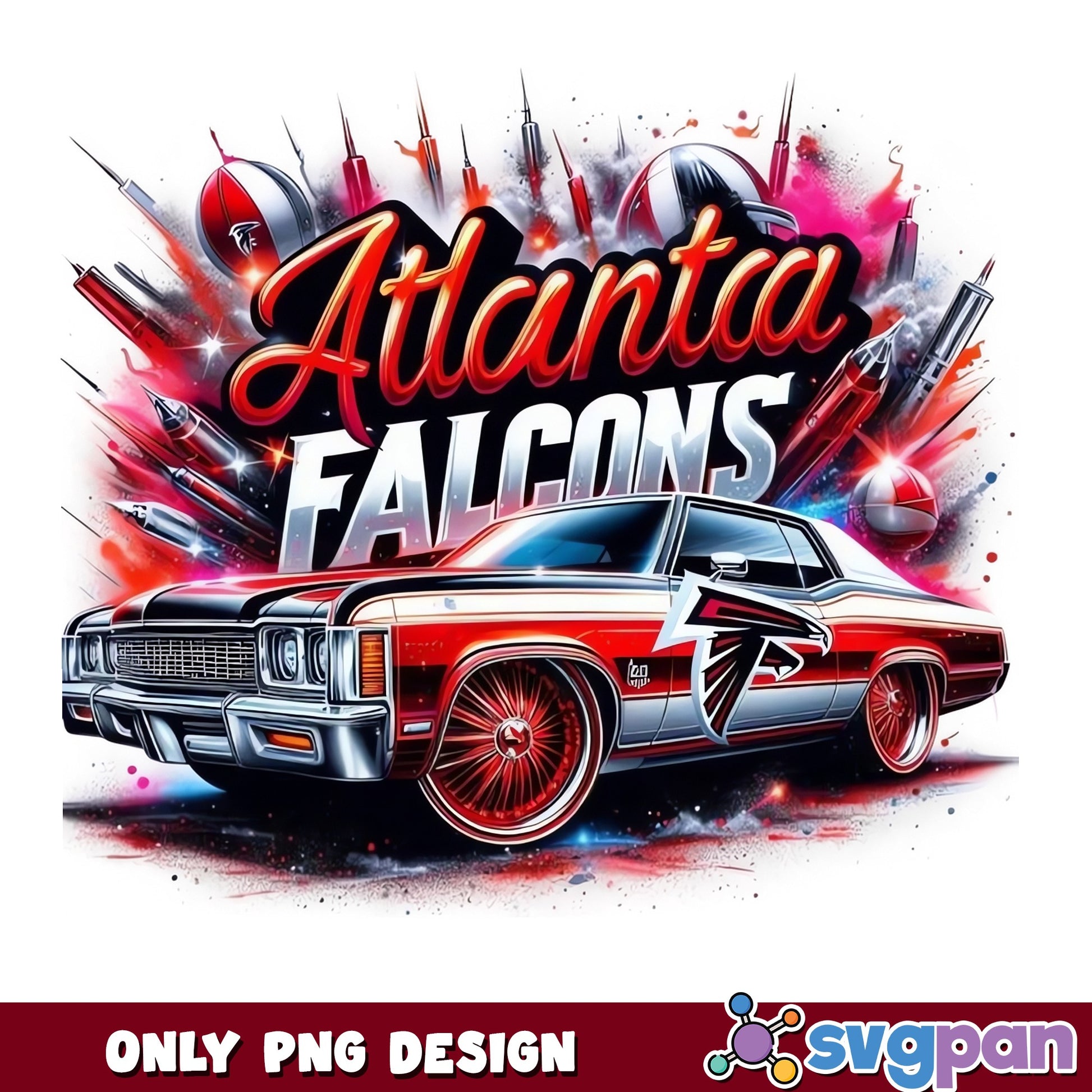 Atlanta Falcons PNG, NFL Football Car Design, Falcons PNG