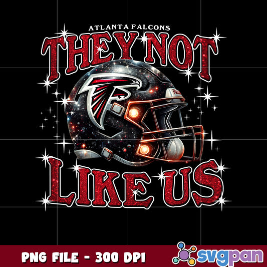 Atlanta falcons they not like us helmet design png, american rugby png, nfl teams png