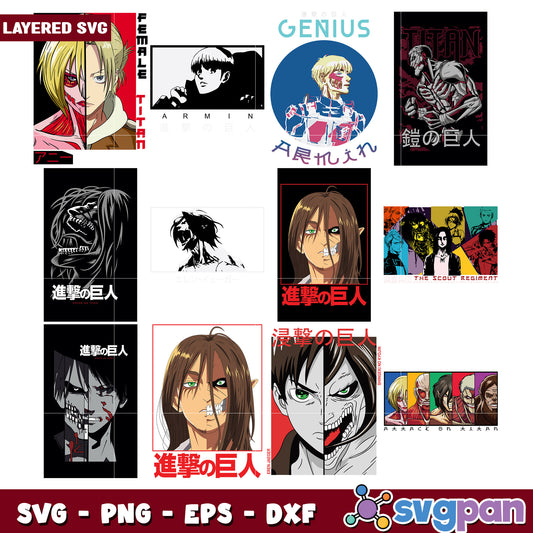 Attack on Titan SVG Bundle for Crafts and Designs