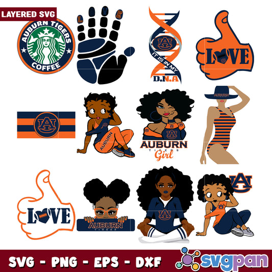 Auburn Tigers SVG Bundle for Crafting Projects