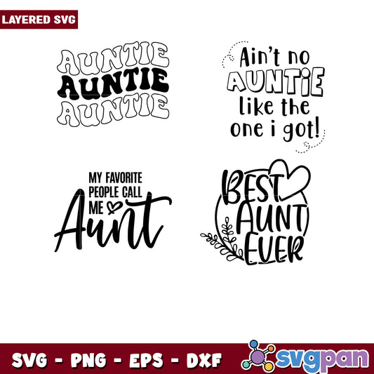 Auntie SVG Bundle 4 Designs