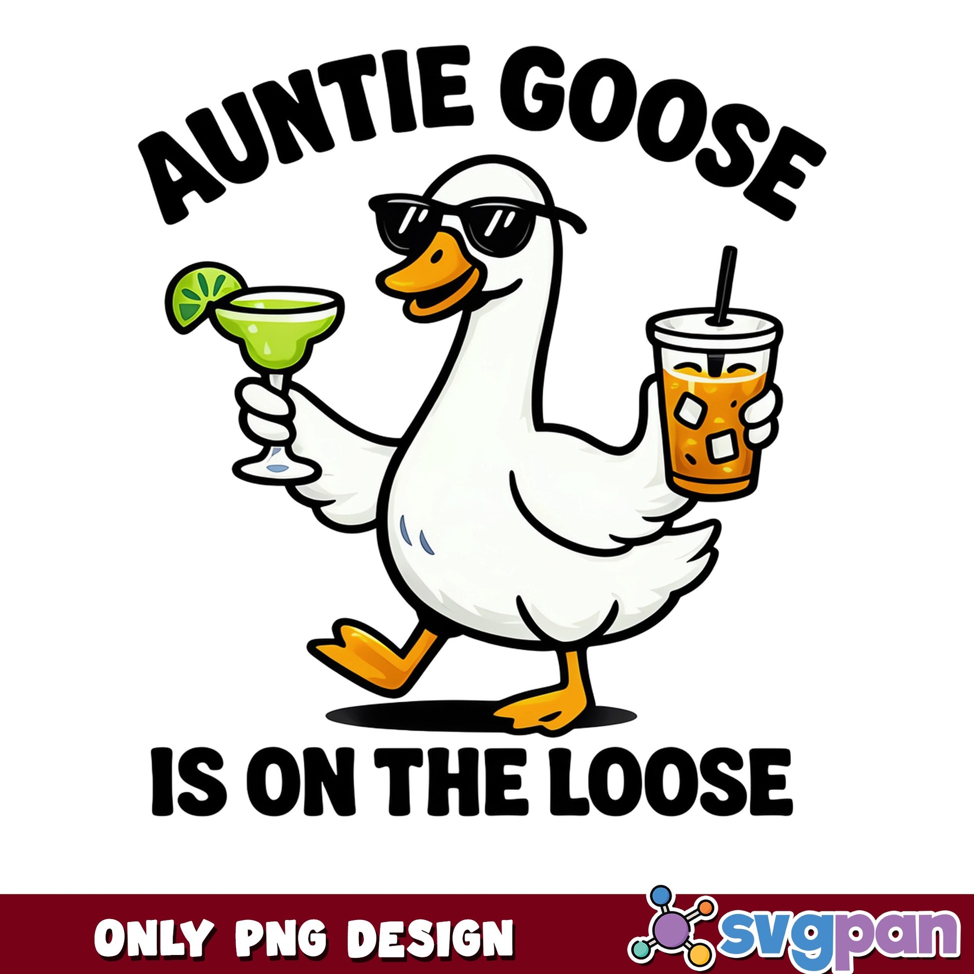 Auntie Goose Is On The Loose PNG, Funny Goose PNG, Auntie PNG