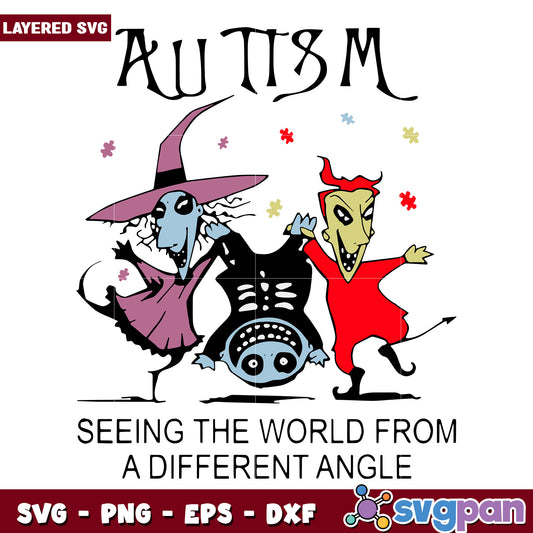Autism seeing the world from a different angle svg, halloween toys svg, halloween autumn svg