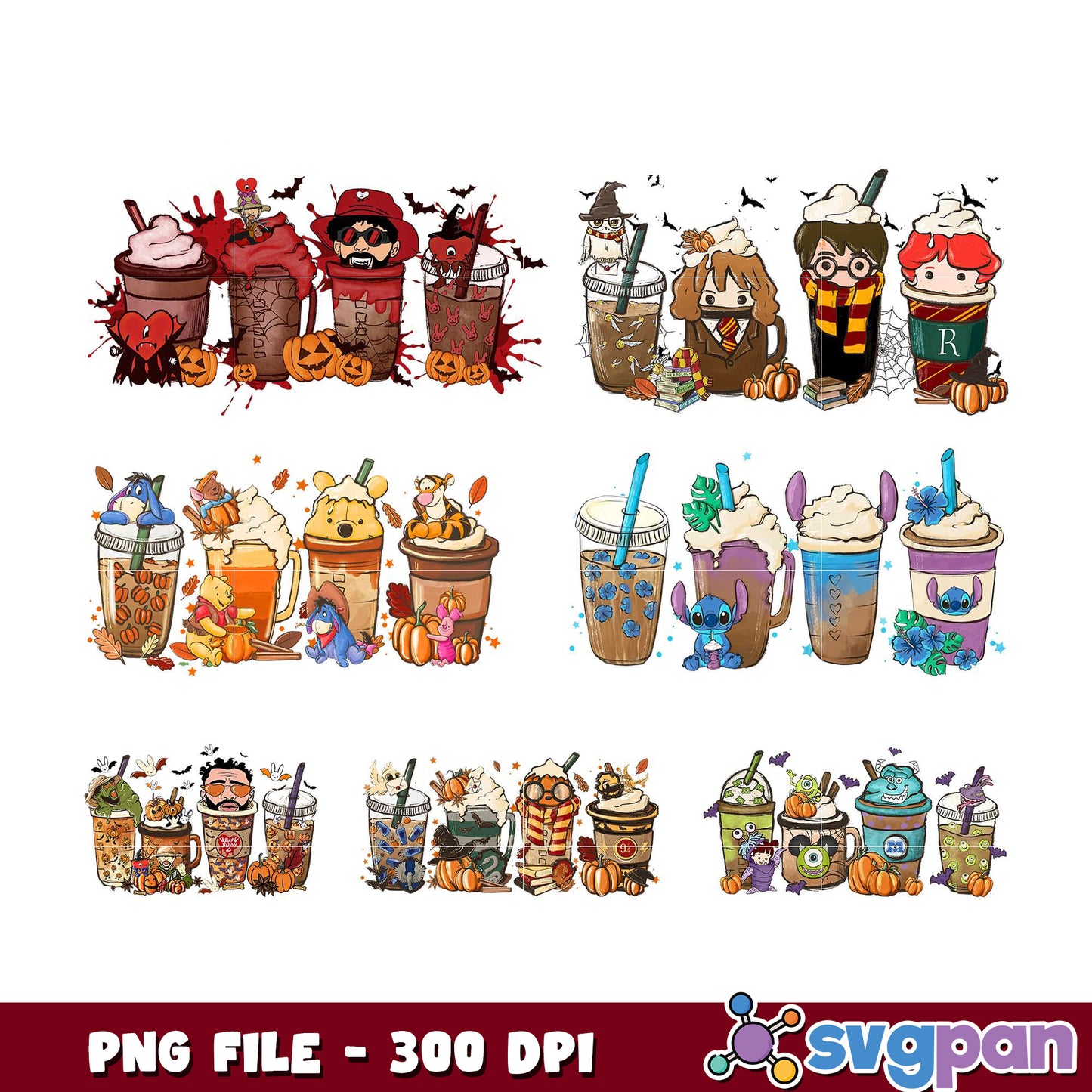 Autumn Drinks Bundle PNG 300 DPI