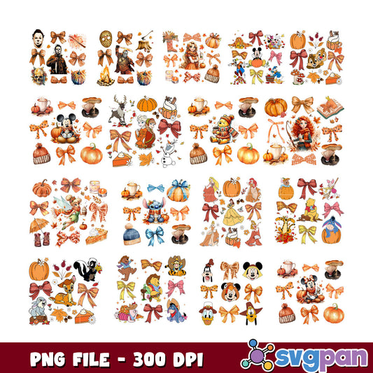 Autumn PNG Bundle 300 DPI Fall Characters