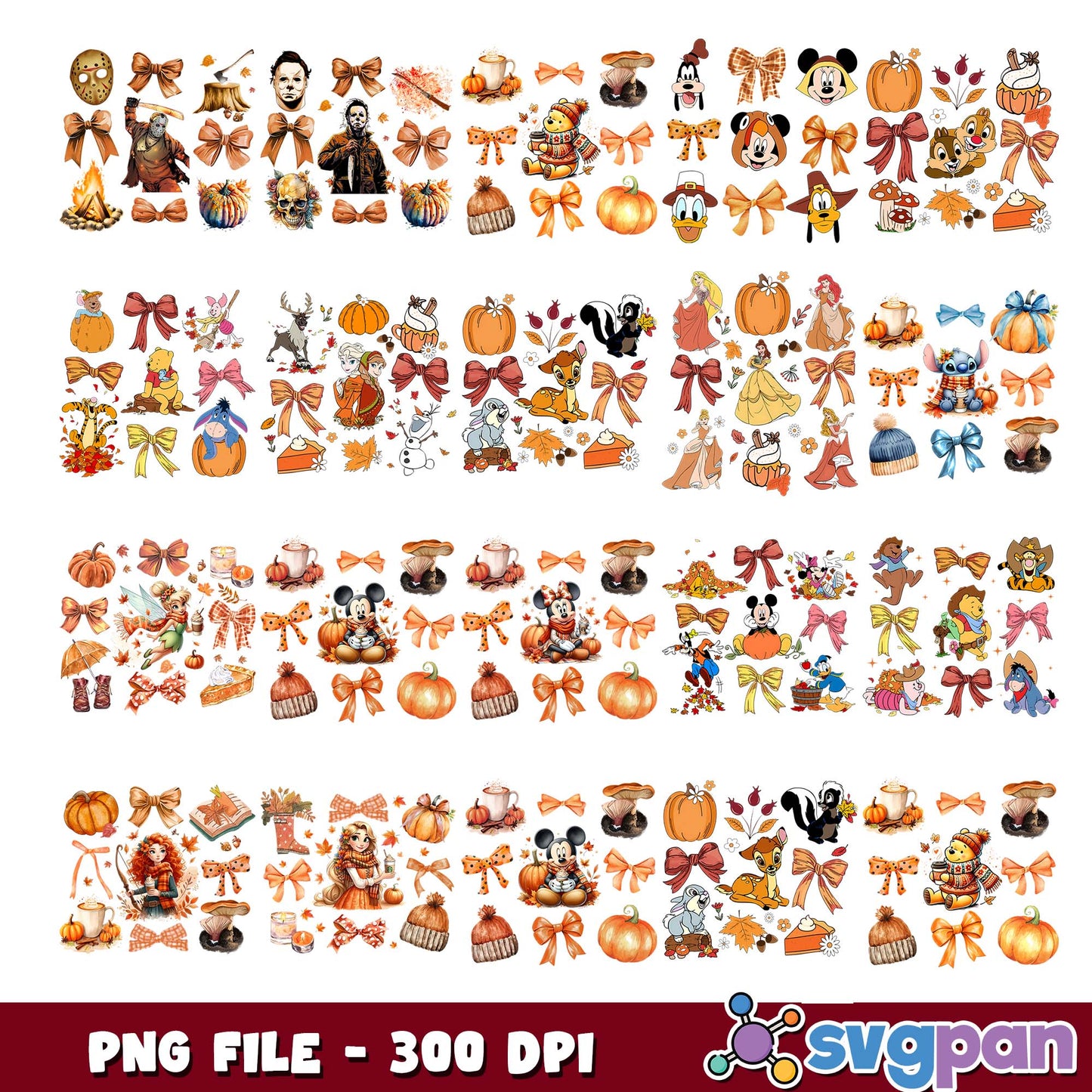 Autumns things disney png bundle