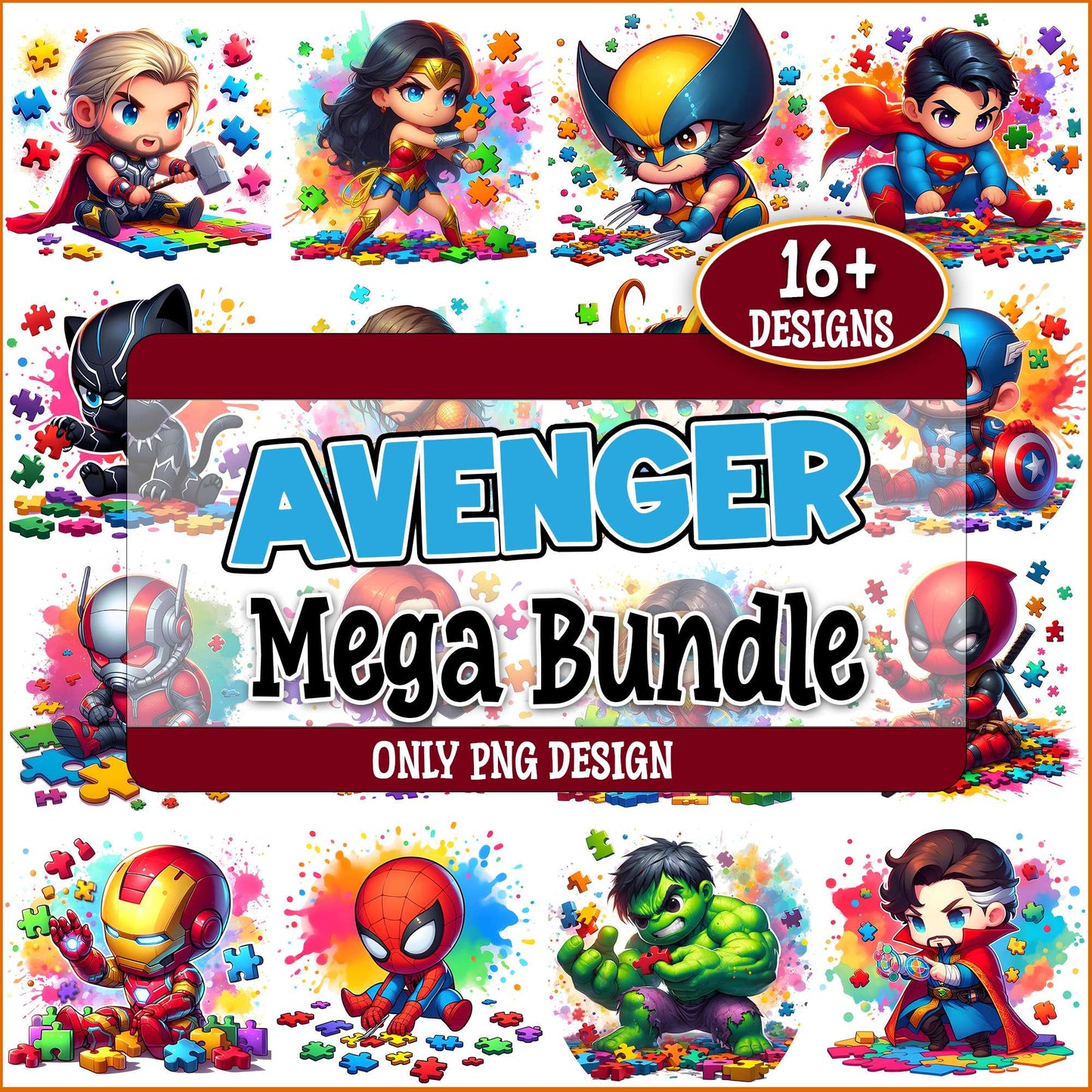 Avenger building blocks png bundle