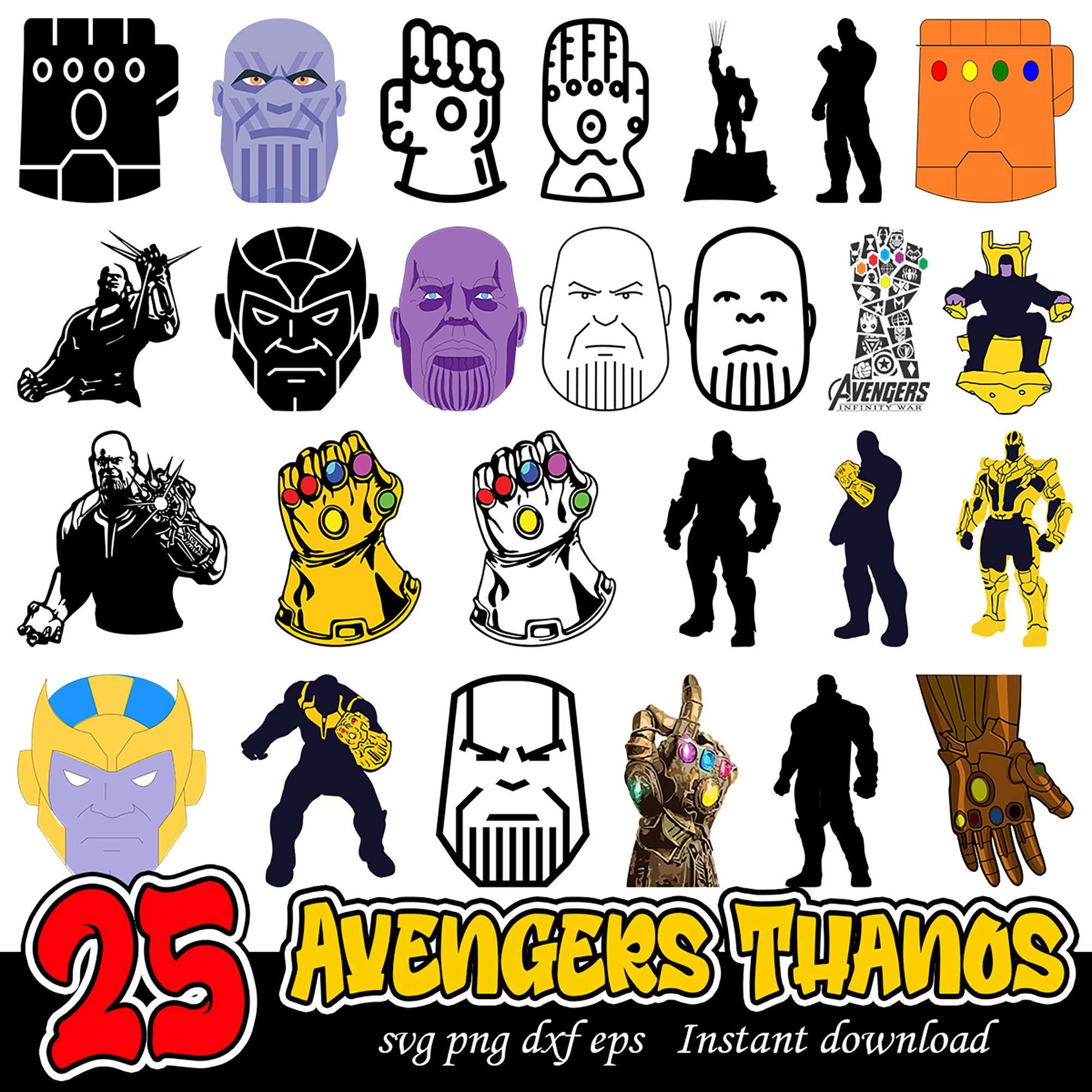 Avengers Thanos SVG Bundle 25 Designs Instant Download