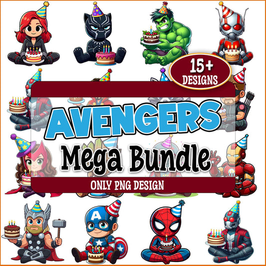 Avenger x birthday png bundle