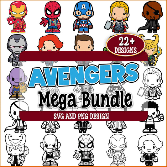 Avengers chibi svg bundle