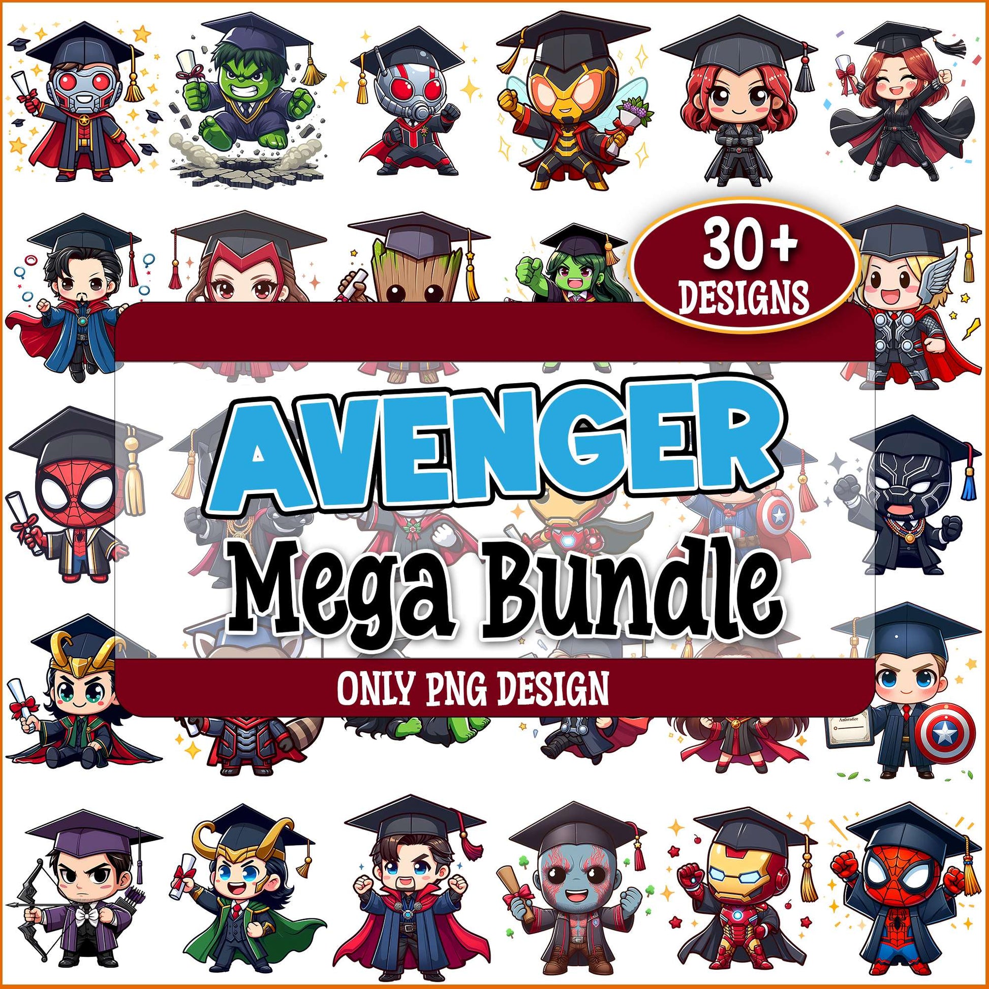 Avengers graduated png bundle