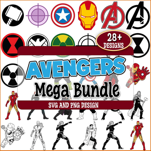 Avengers logos svg bundle