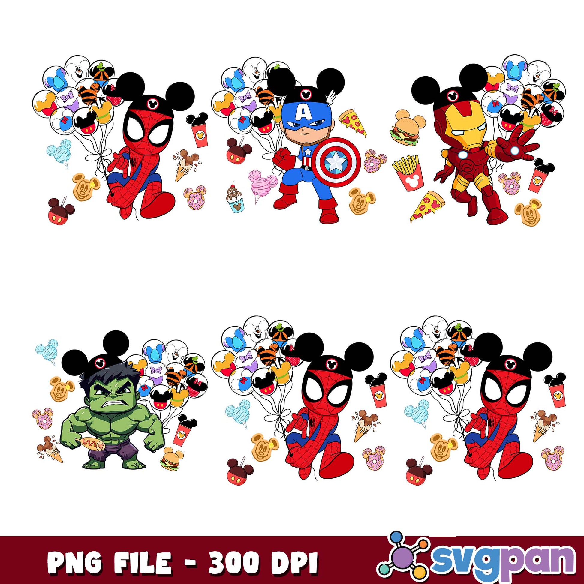 Avengers mickey costume png bundle