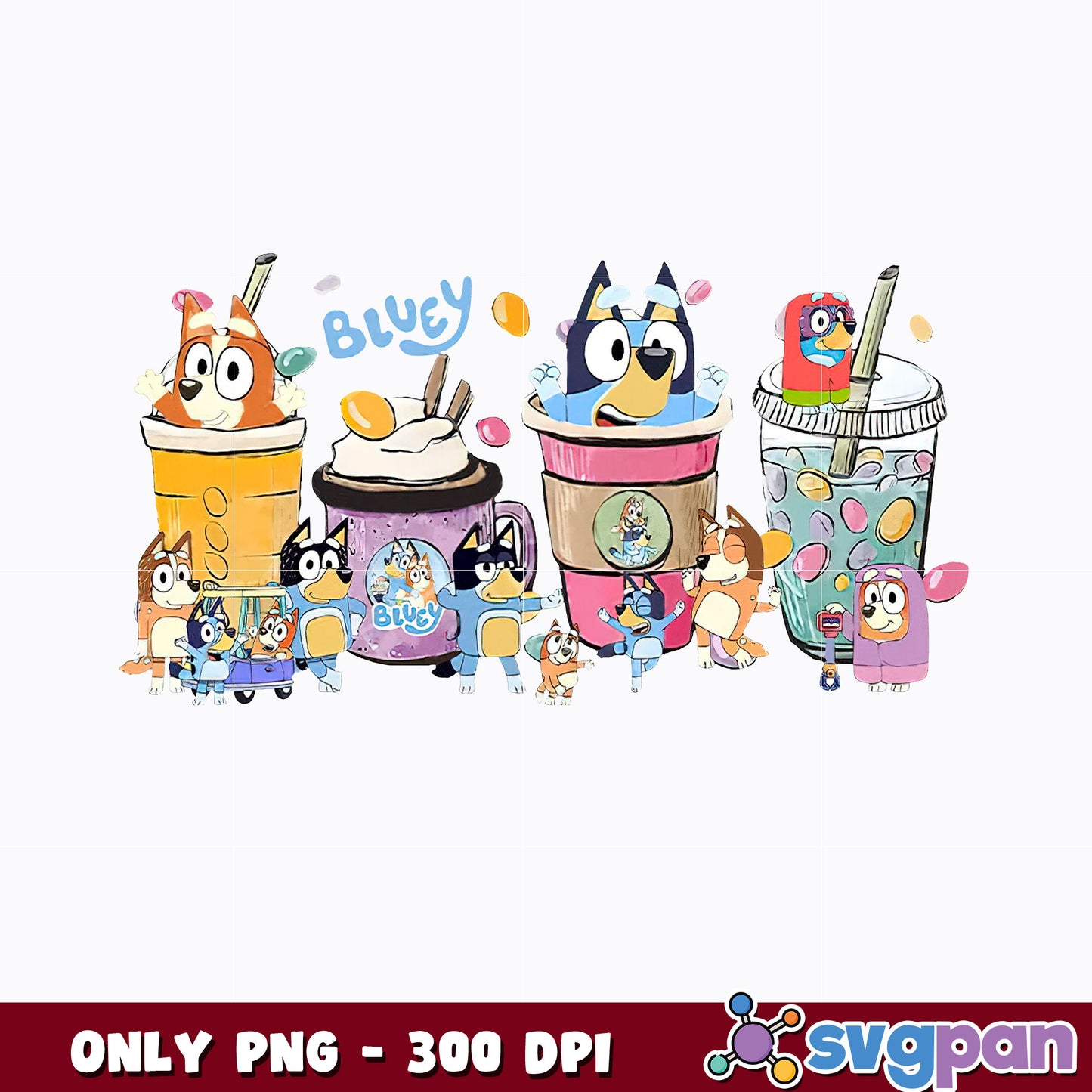 Bluey Coffee Mug Png, Bluey Family Mug Png