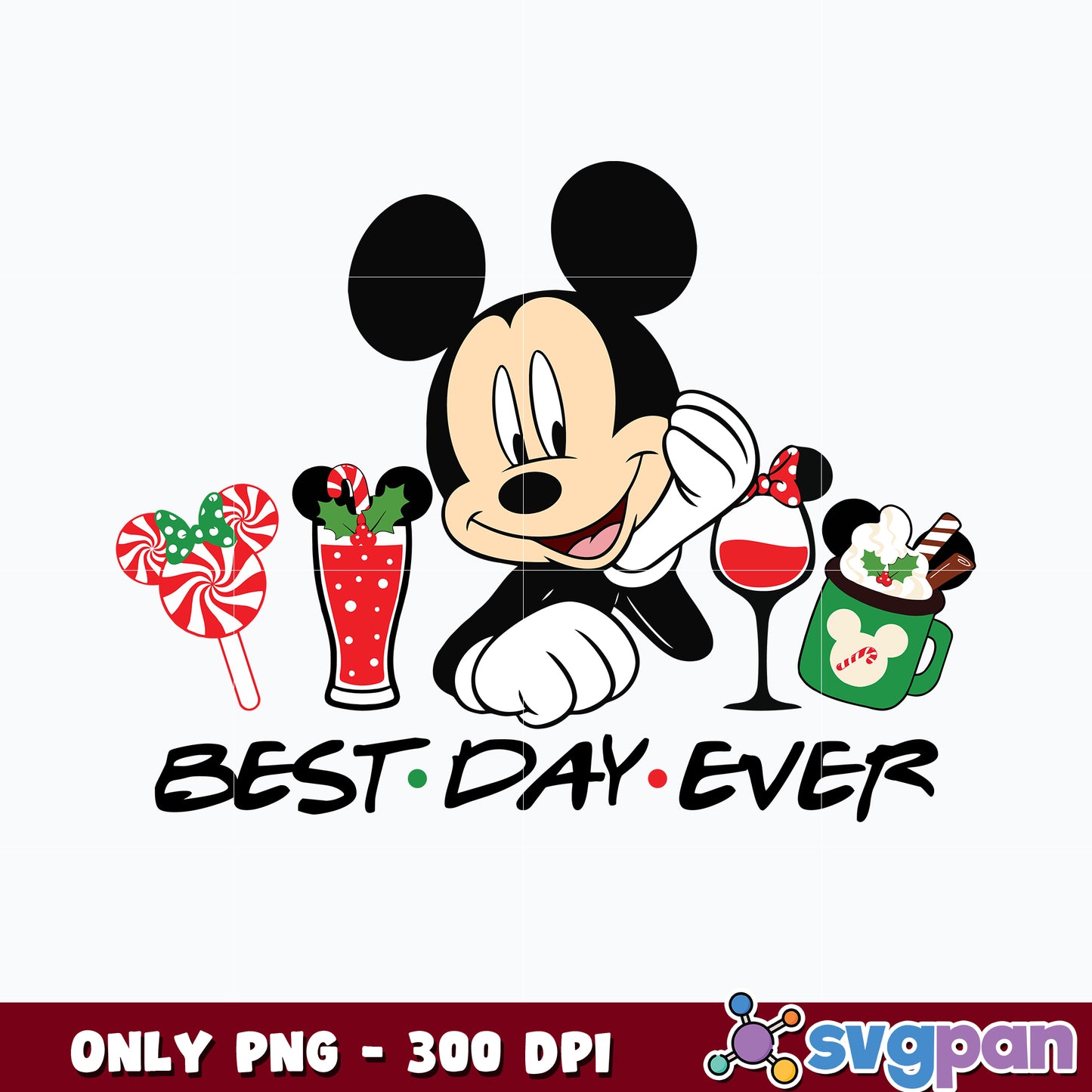 Mickey Mouse Christmas Best Day Ever png