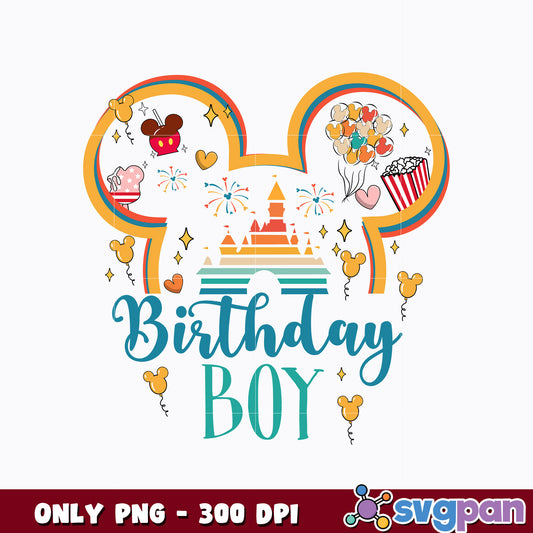 Mickey mouse head birthday boy png