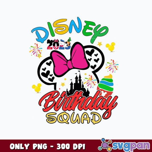 Minnie Mouse Disney Birthday Squad 2023 png