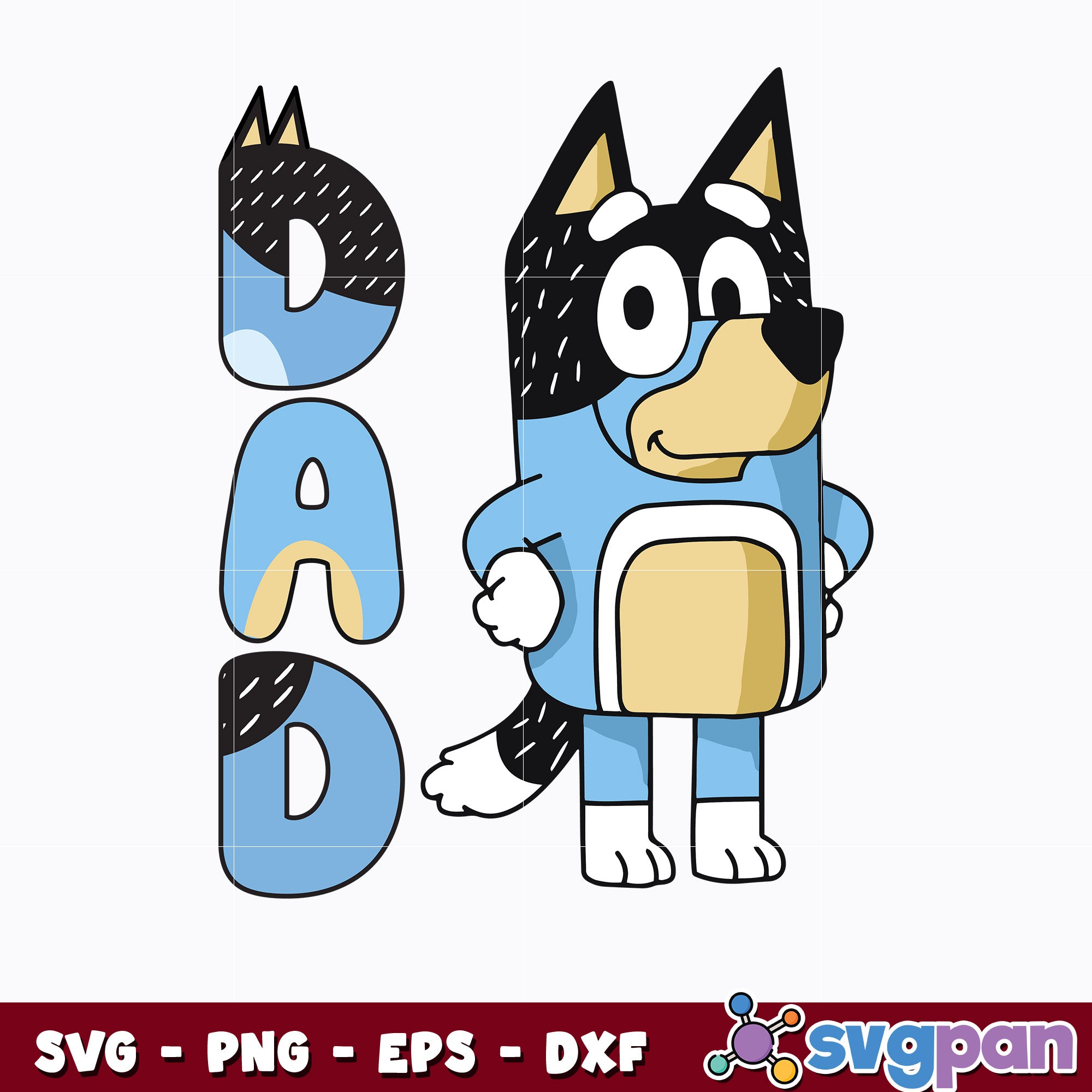 Bluey Dad svg, Bandit Bluey svg – svgpan