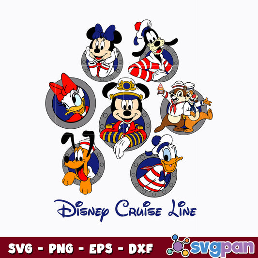 Mickey friends disney cruise line svg