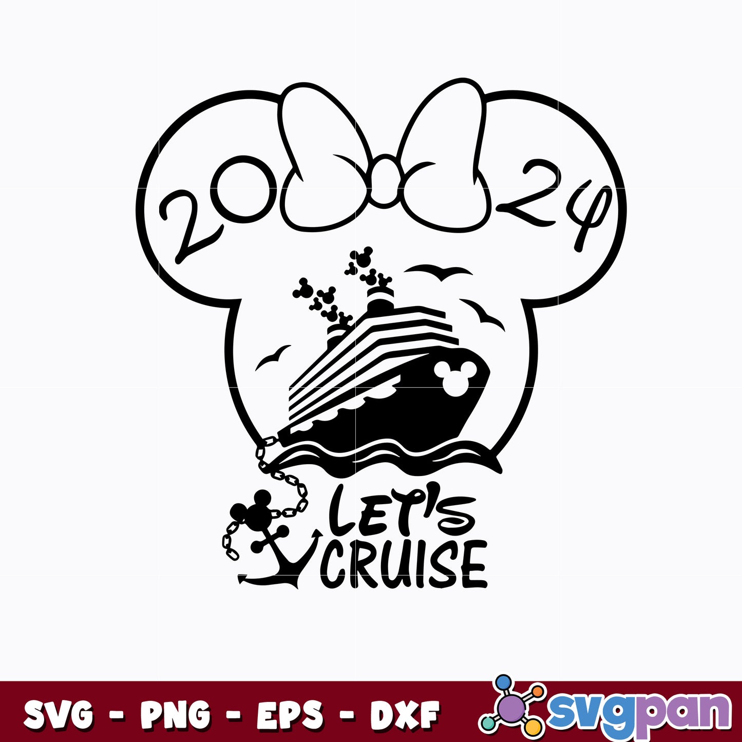 Minnie let's cruise 2024 svg