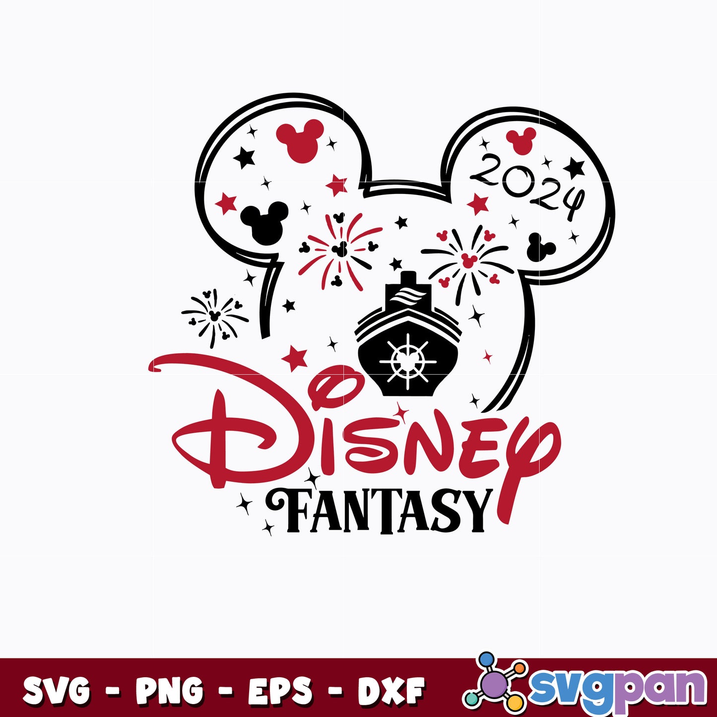 Mickey disney fantasy 2024 svg