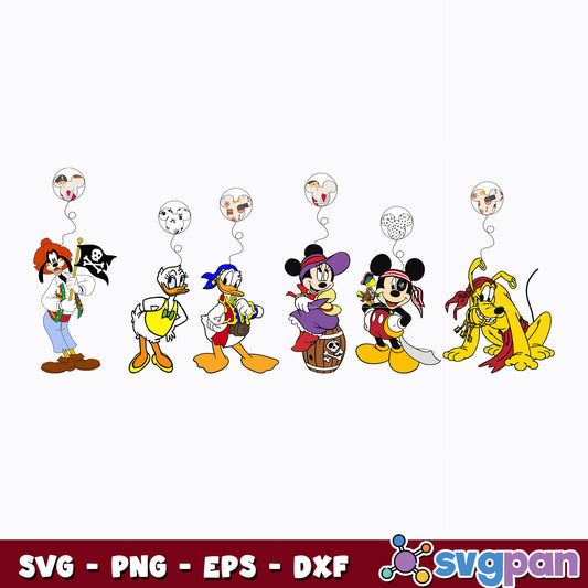 Mickey disney priate friends svg