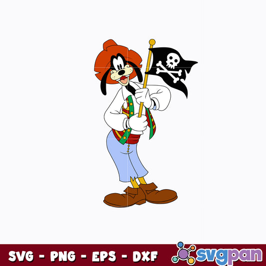 Goofy pirate cartoon svg