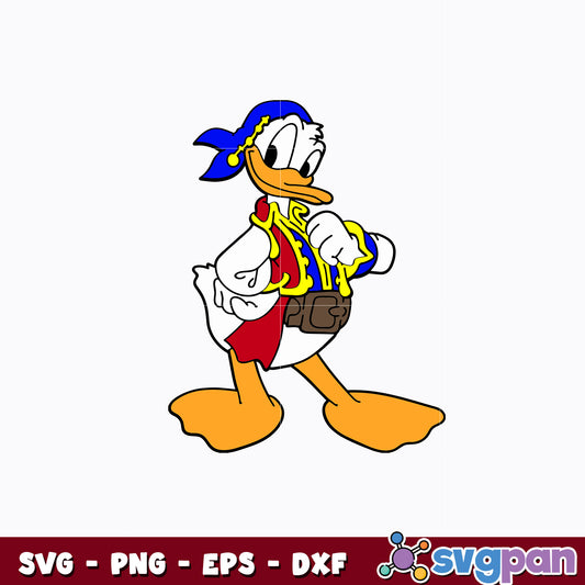 Duck Donald pirate cartoon svg