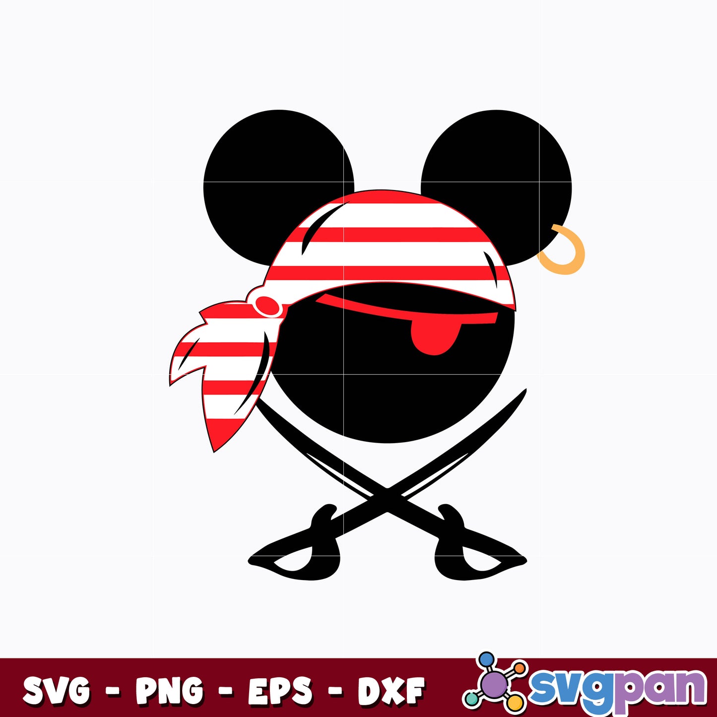 Mickey mouse head priate 2024 svg, Mickey mouse head svg