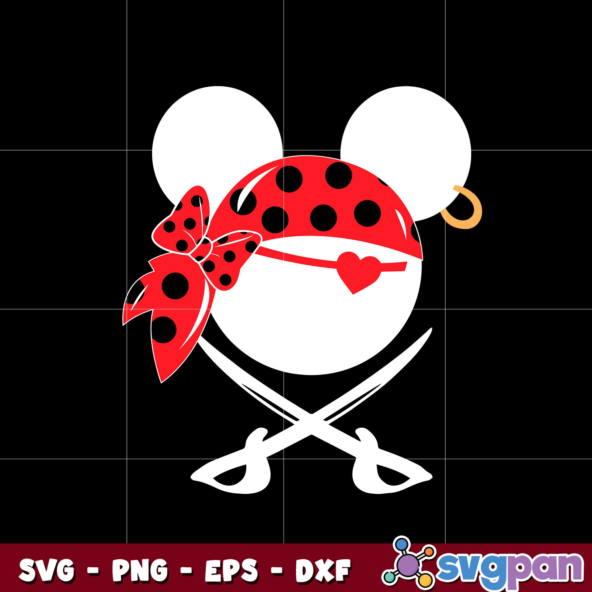 Mickey mouse head priate 2024 svg