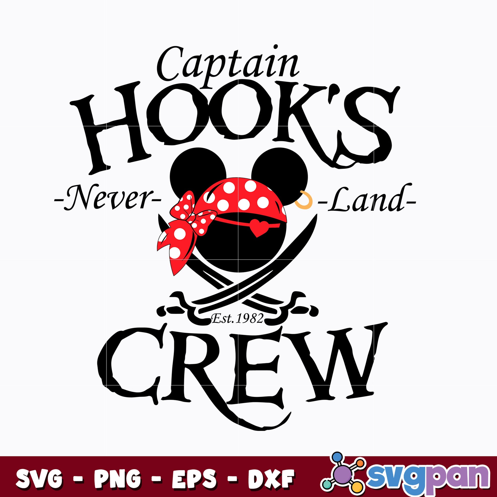 Minnie mouse Captain Hook svg